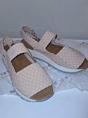 bernie mev. Blush Woven Slingback Sandals